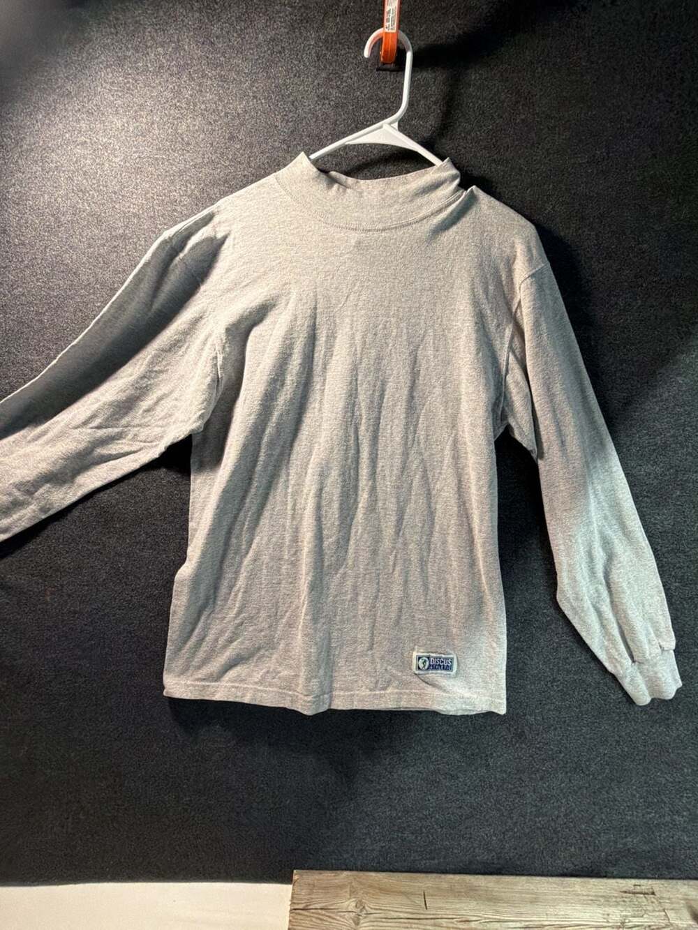 Vintage Discus Athletic Mock Neck Long Sleeve Shirt Size Medium
